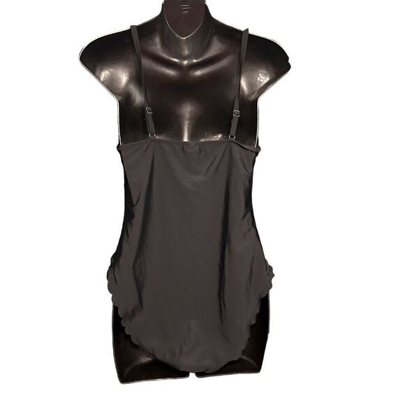 NICE J. CREW BLACK Lined Scalloped One Piece Swimsuit, SIZE Medium Good CONDITIO - Picture 5 of 12
